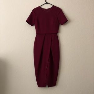 ASOS Midi Dress in Cranberry